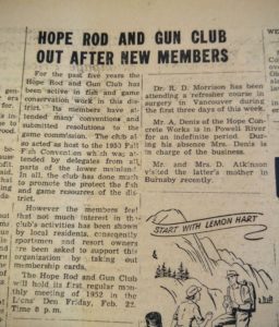 Hope Rod & Gun Club Out After New Members (Hope Standard, February 20, 1951)